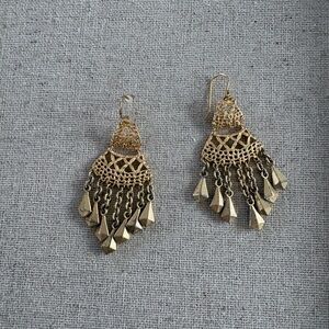 Stella & Dot Gold Chandelier Earrings